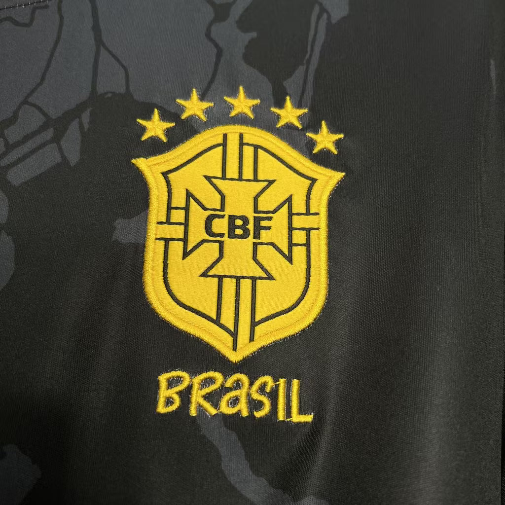 Brazil 2024 Jesus Special Edition Black Jersey