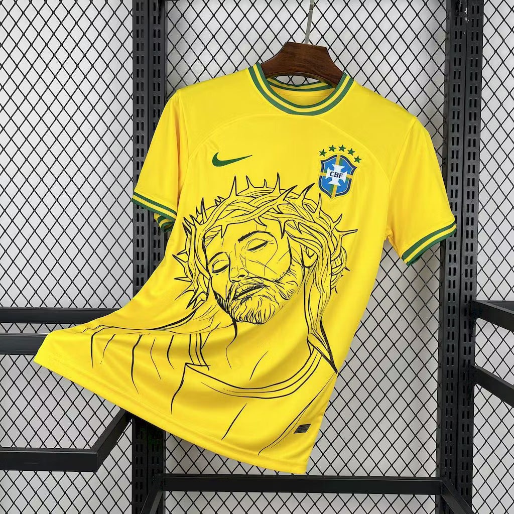Brasilien Jesus-Christus-Special-Trikot in Gelb 2025
