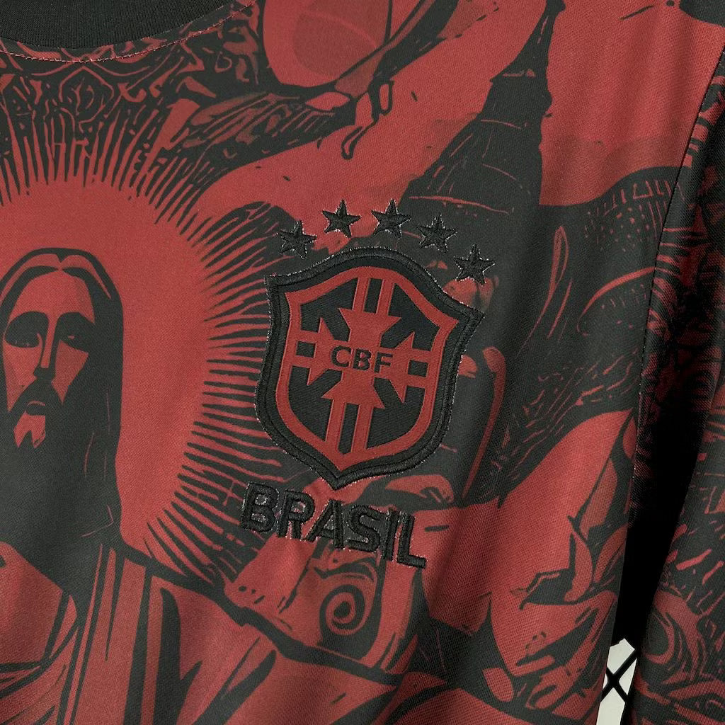 Camiseta roja sombra de edición especial de Jesús de Brasil 2025