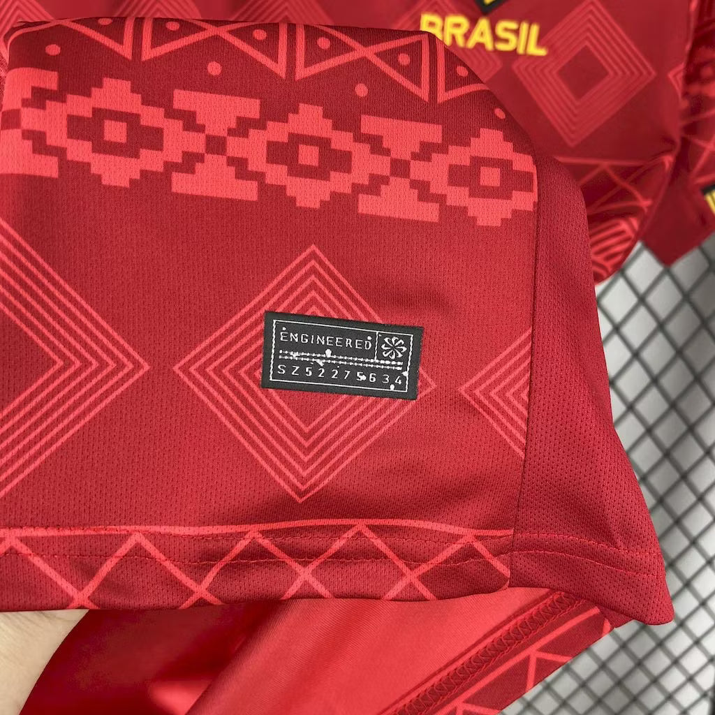 Brazilië 2026 rood vlammenspeciaal editie-conceptshirt