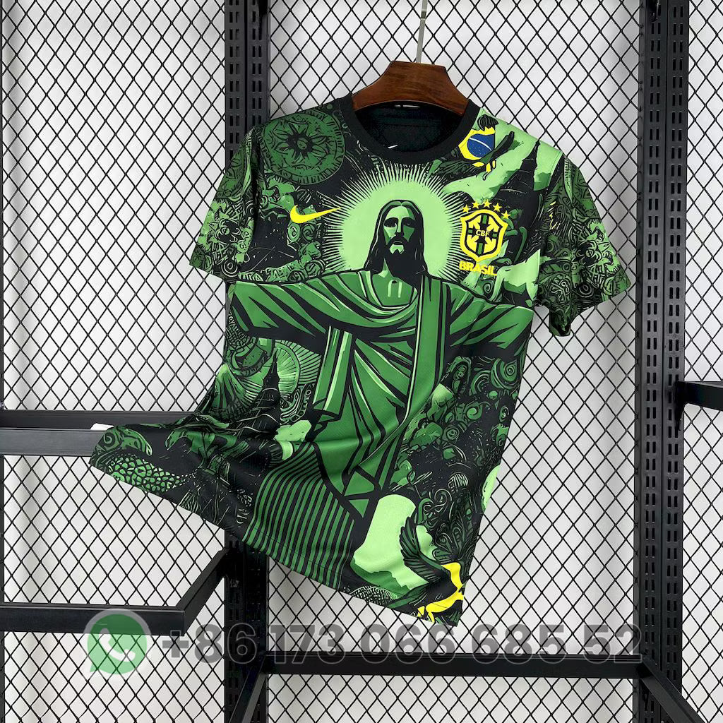 Brazil 2025 Jesus Special Green Jersey