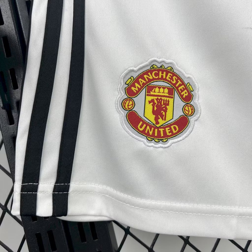 Short blanc domicile Manchester United 2025