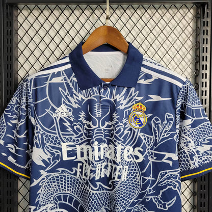 Camisola azul do dragão do Real Madrid 2024
