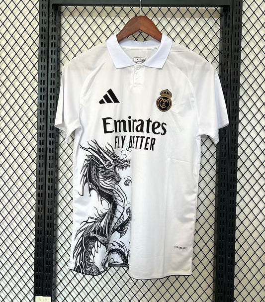 Real Madrid 2025 White Dragon Special Jersey
