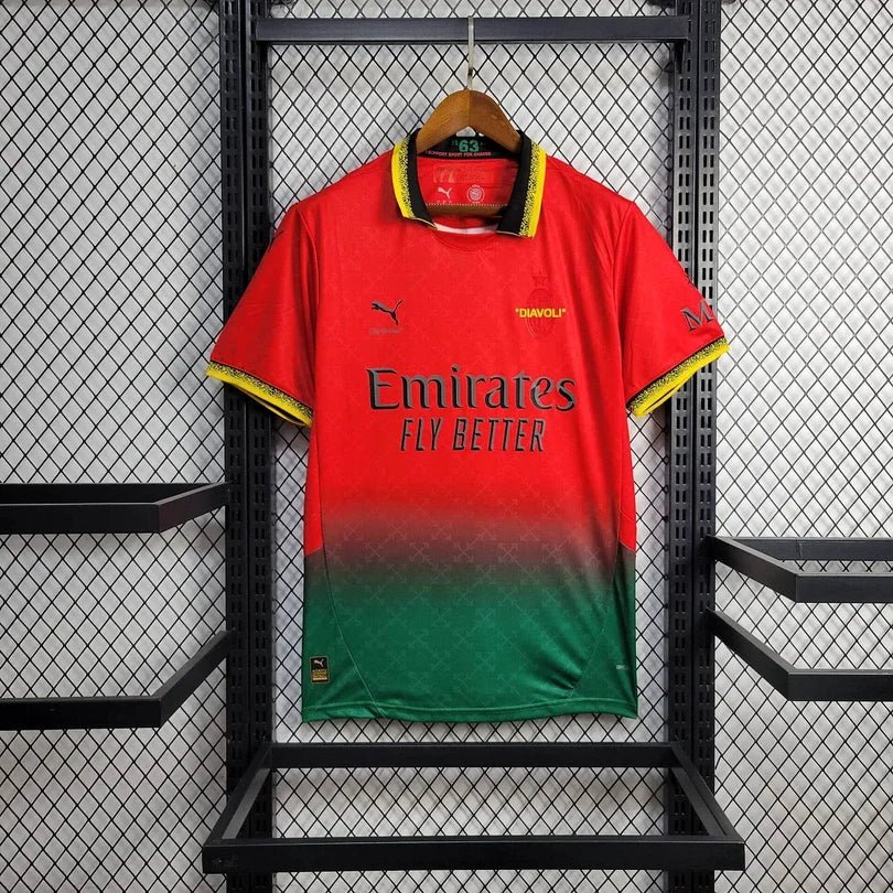 Camiseta roja del AC Milan 2024 x Off-White