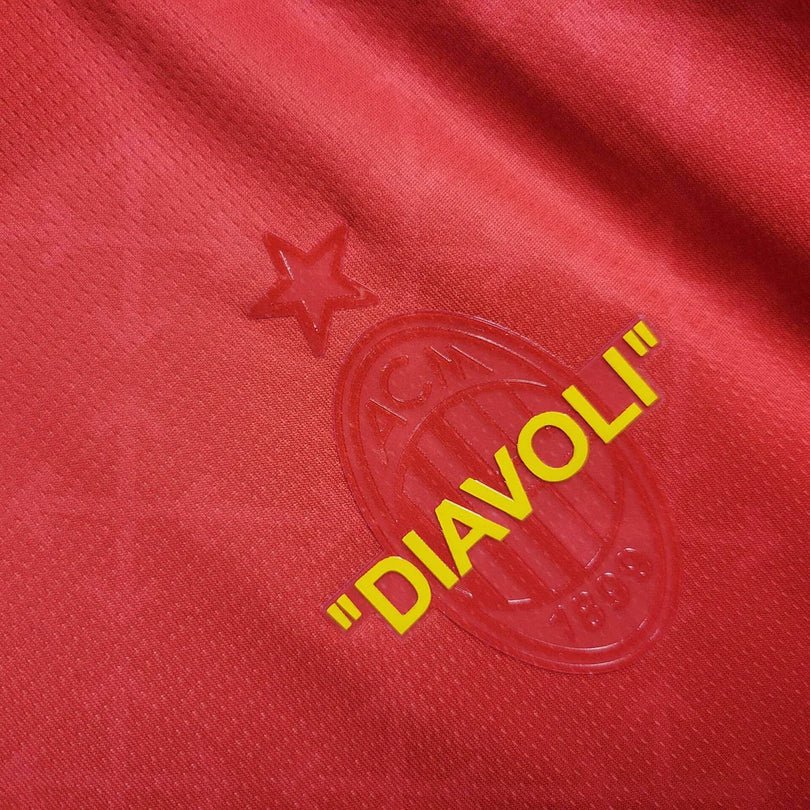 Camiseta roja del AC Milan 2024 x Off-White