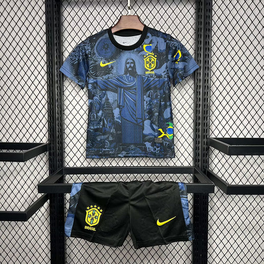 Brazil 2024 Blue Kids Jersey