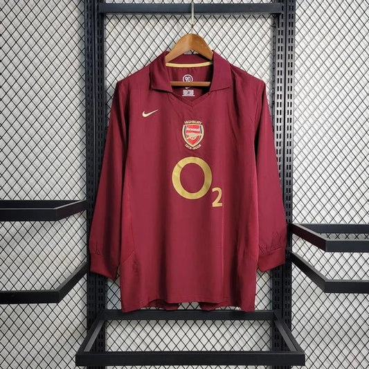 Camiseta local de Arsenal 2005 de manga larga/corta