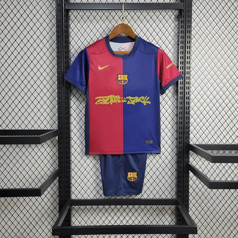 Maglia del Barcellona 2024 x Travis Scott per bambini