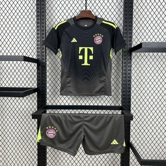 Bayern 2025 schwarzes Torwarttrikot für Kinder