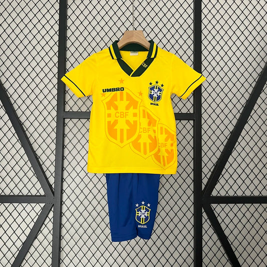 Brazil 1993 Home Kids Jersey