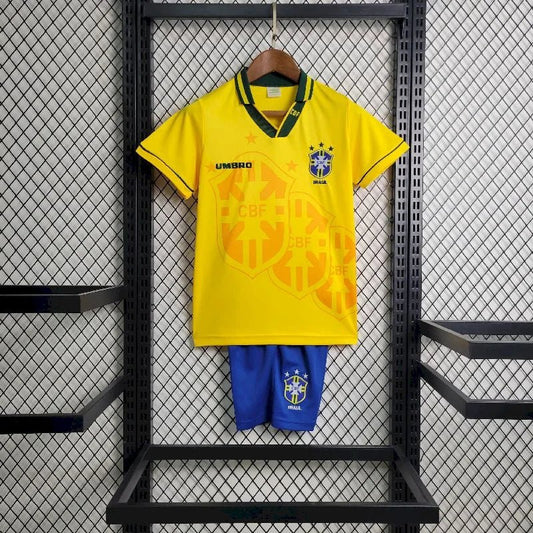 Brazil 1994 Home Kids Jersey