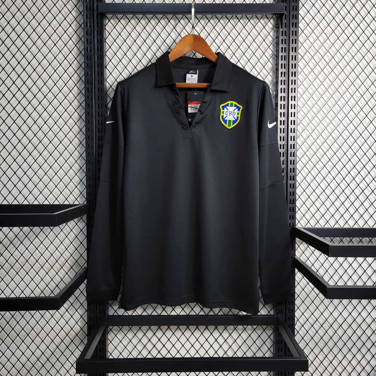 Camiseta negra de manga larga de Brasil 2004