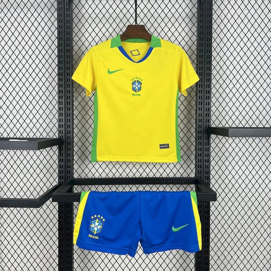 Brazil 2025 Home Kids Jersey
