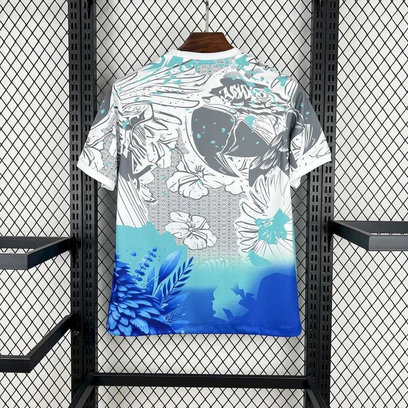 Brazil 2025 Special White Blue Parrot Jersey