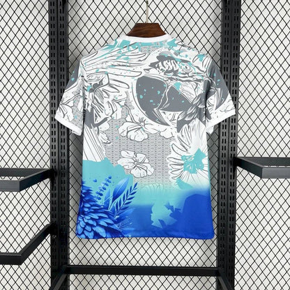 Brazil 2025 Special White Blue Parrot Jersey