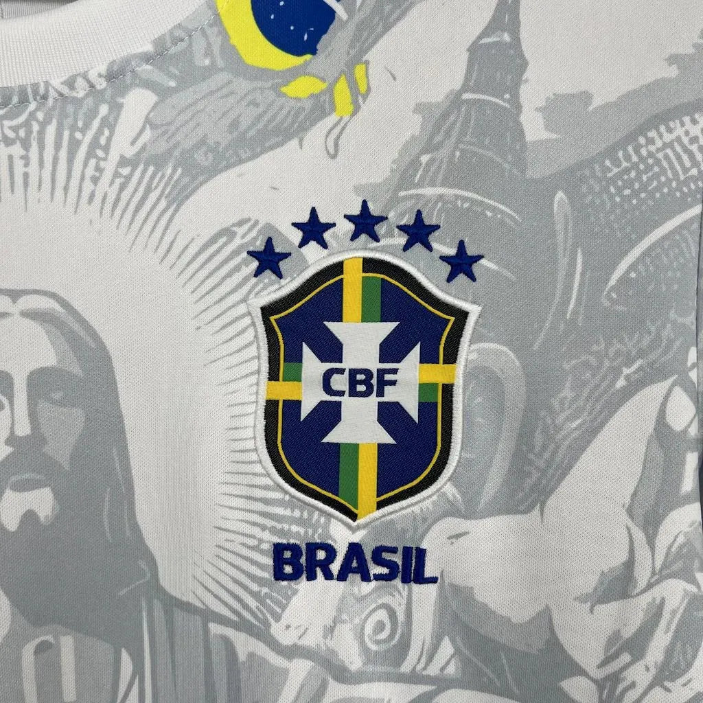 Brazil 2025 White Christ Special Edition Jersey