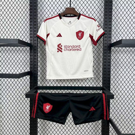 Camisola de criança visitante do Liverpool 2025