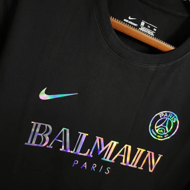 PSG Paris Saint-Germain 2023 Schwarzes Balmain-Trikot