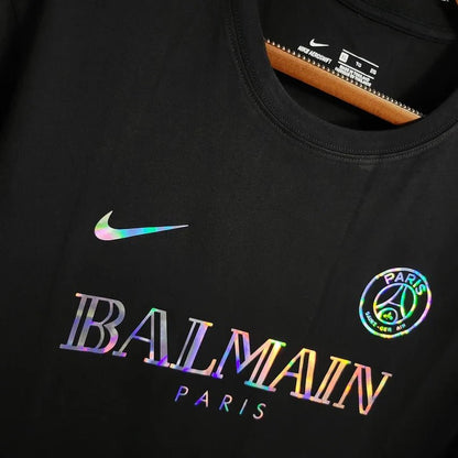 PSG Paris Saint-Germain 2023 Schwarzes Balmain-Trikot