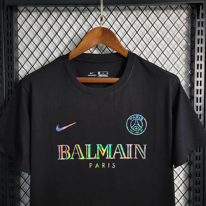 PSG Paris Saint-Germain 2023 Schwarzes Balmain-Trikot