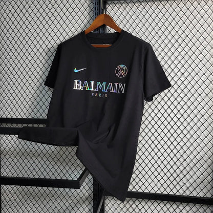 PSG Paris Saint-Germain 2023 Schwarzes Balmain-Trikot