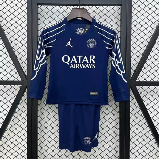 PSG Paris Saint-Germain 2024 viertes Auswärts-Langarmtrikot für Kinder