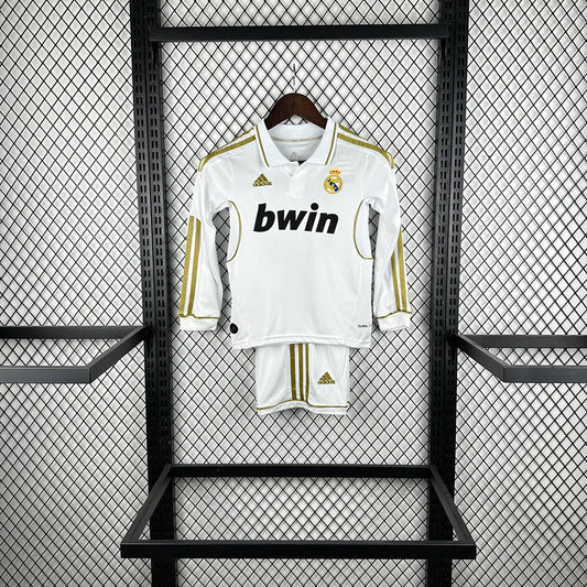 Camisola de criança principal de manga comprida do Real Madrid 2011
