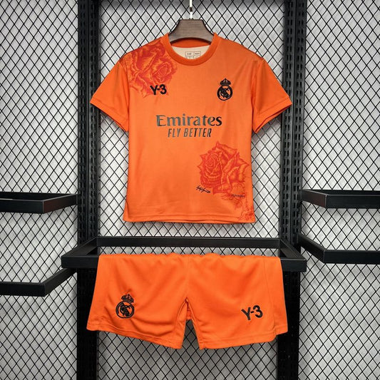 Real Madrid 2023 viertes authentisches orangefarbenes Kindertrikot
