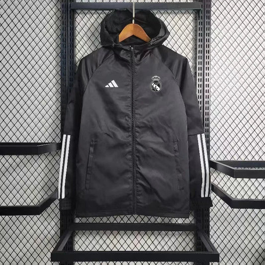 Real Madrid 2023 Windbreaker Jacket Black