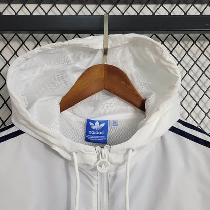 Real Madrid 2023 Windbreaker White Blue Soccer Jersey