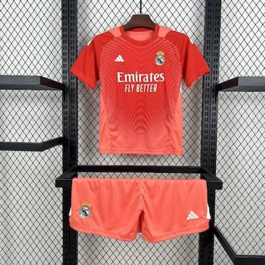 Real Madrid 2025 Torwarttrikot für Kinder in Korallenrot