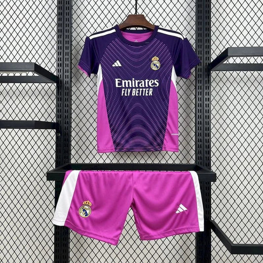 Real Madrid 2025 lila Torwarttrikot für Kinder