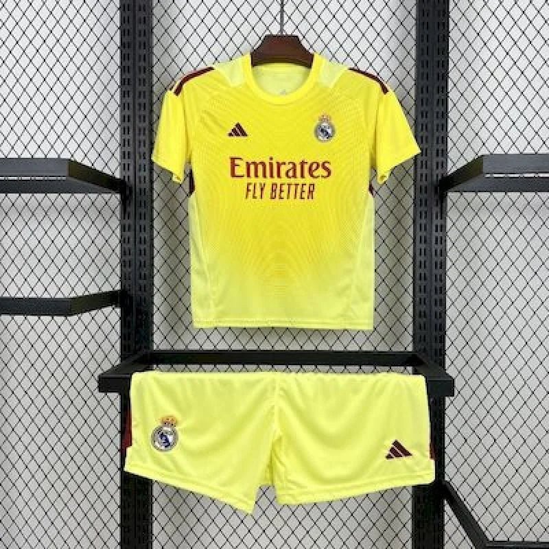 Real Madrid 2025 Goalkeeper Vibrant Yellow Kids Jersey