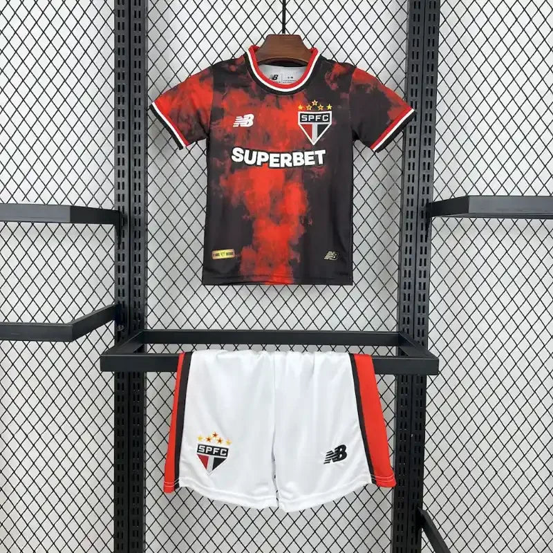 São Paulo 2024 Drittes Auswärtstrikot für Kinder in Smoke
